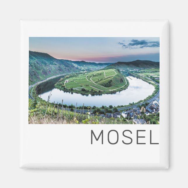 Imã Moselle Calmont Loop Bremm Sunset River Souvenir (Frente)