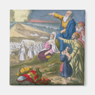 Imã Moses que parte o Mar Vermelho, de uma bíblia