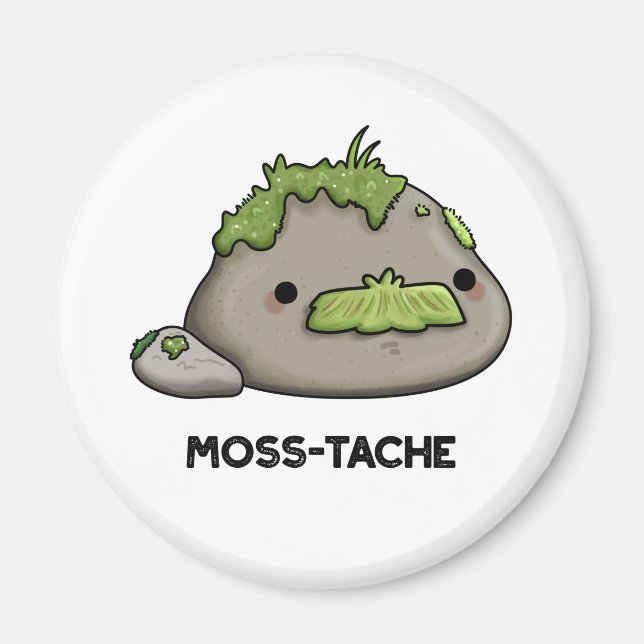 Imã Moss-tache Engraçado Mustache Pun (Frente)