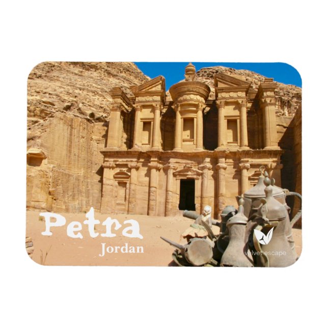 Ímã Mosteiro de Petra na Jordânia magnético de Velvet  (Horizontal)