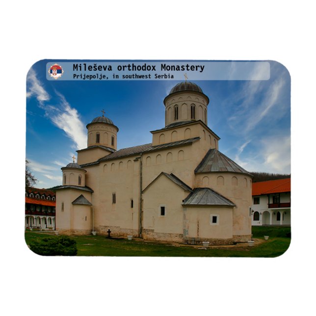Ímã MOSTEIROS SÉRVIOS - Mosteiro ortodoxo Mileševa (Horizontal)