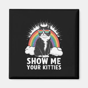 Imã Mostre Meus Gatinhos Divertido Orgulho Gay Lésbico