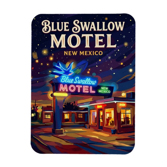 Ímã Motel Blue Swallow EUA (Vertical)