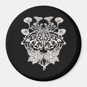 Imã Moth Talisman - Whimsigoth Screenprint Style Drawi
