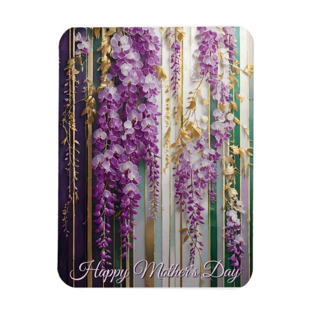 Ímã  Mother's Day Blooming Wallpaper Violet Wisteria (Vertical)