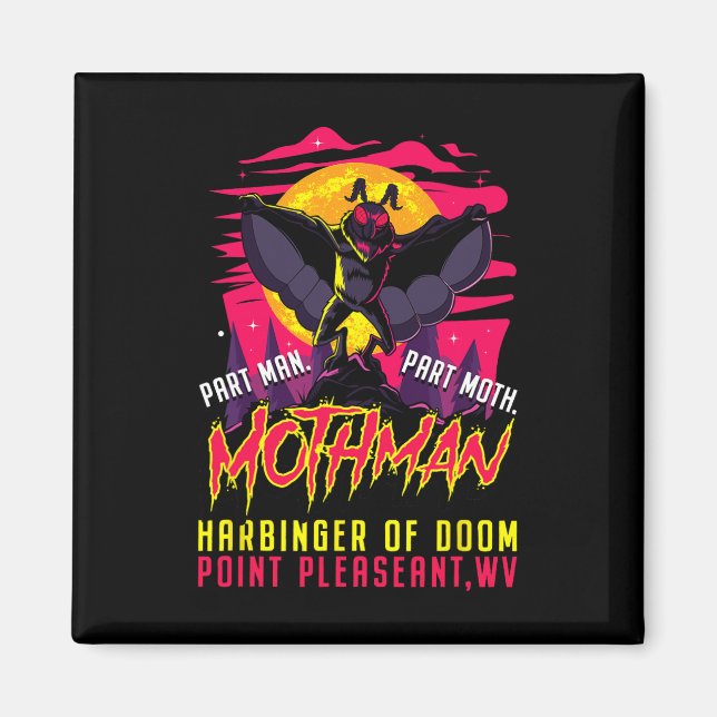 Imã Mothman Fun Cryptid Harbinger Part Man Part Moth (Frente)
