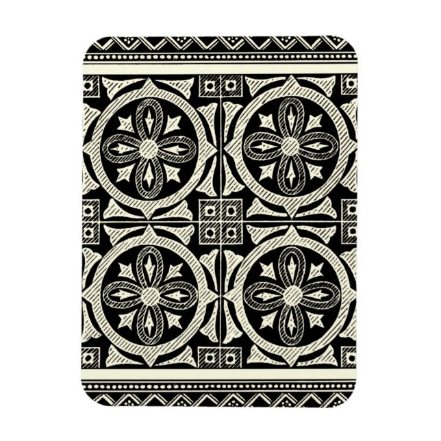 Ímã Motif de Mandala Preto e Branco pelo Vision Studio (Vertical)