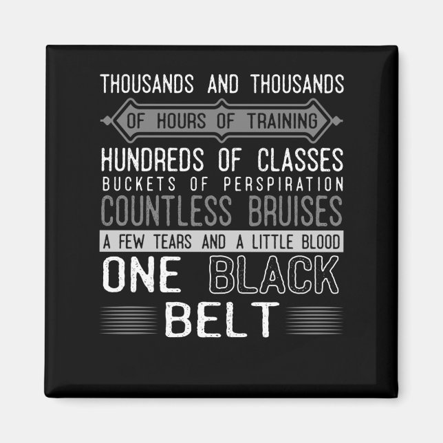 Imã Motivação de Black Belt Karate Taekwondo Jiu Jitsu (Frente)