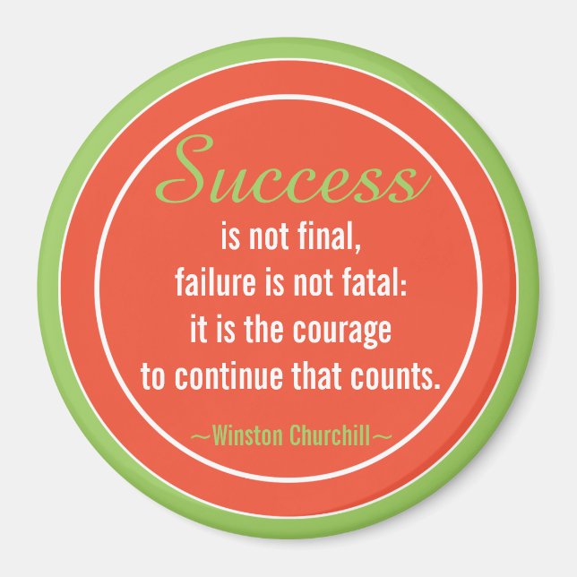 Imã Motivação de Cotação de Atitude Positiva-Churchill (Frente)