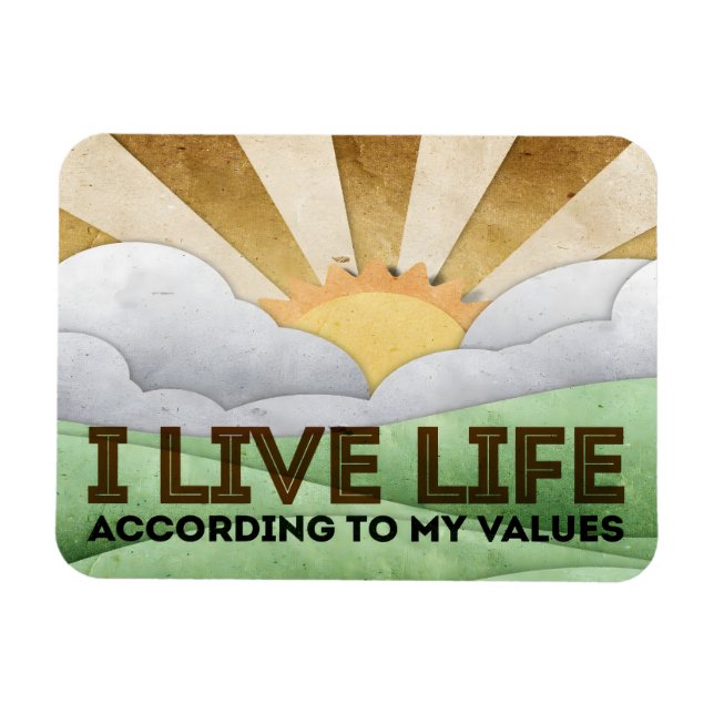 Ímã Motivação "Meus valores" - Confirmação flexível (Horizontal)