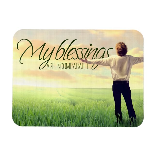 Ímã Motivação "Minhas bênçãos" Afirmação flexível (Horizontal)