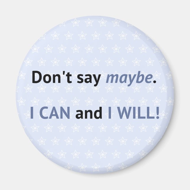 Imã Motivação Posso ser azul com estrelas (Frente)