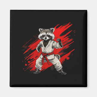 Imã Motivo de Guaxinim de Caratê Taekwondo Jiu-Jitsu M