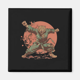 Imã Motivo de Leopardo de Karatê Taekwondo Jiu-jitsu M