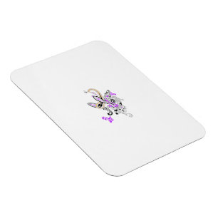 Ímã Motivo Floral Paisley – Boho Branco Roxo Laranja