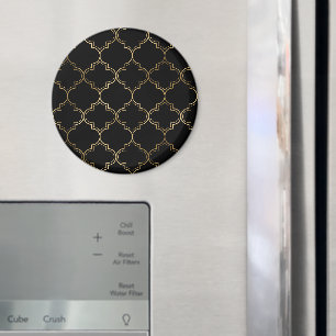 Imã Motivos de Padrão Geométrico Islâmico Dourado Luxu