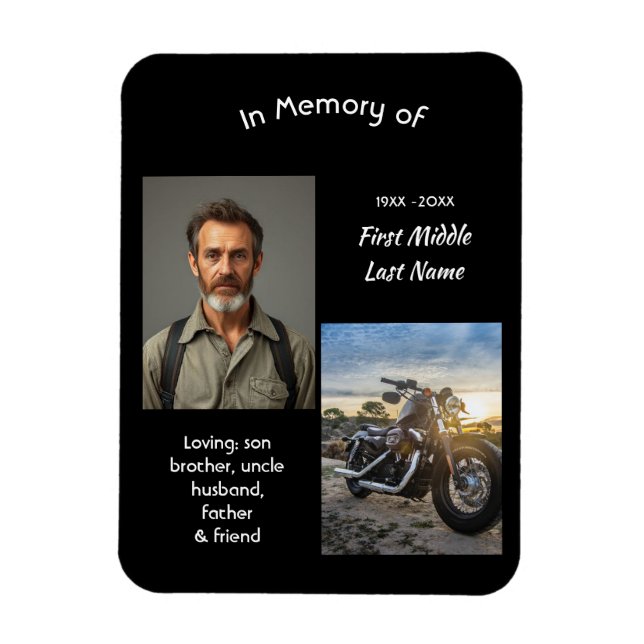 Ímã Moto Chopper de Lembrança Memorial (Vertical)