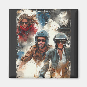 Imã MotoBikers de desenho de aquarela