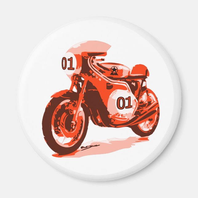 Imã Motocicleta Red Vintage (Frente)