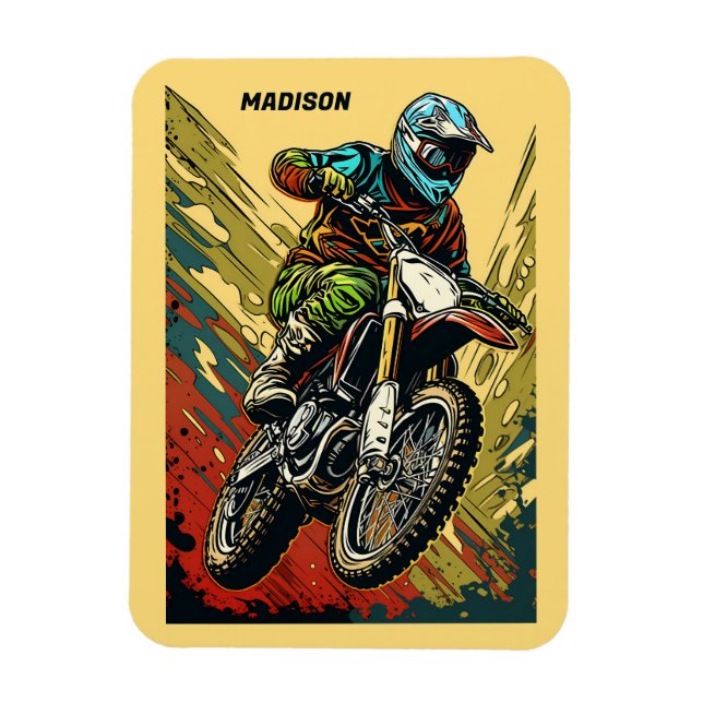 Ímã Motocross de nome personalizado (Vertical)