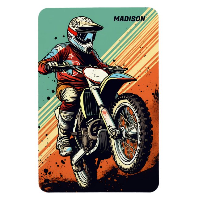 Ímã Motocross de nome personalizado (Vertical)