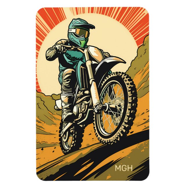 Ímã Motocross Monograma Personalizado (Vertical)