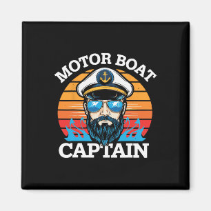 Imã Motor Boat Capitão Retro Náutico Legal Oceano Sail