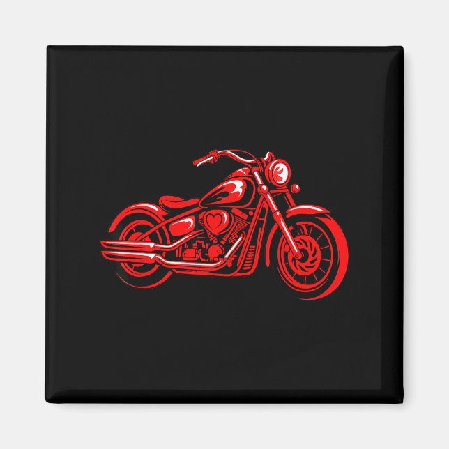Imã Motorcycle Heart Biker Valentines Day Rider Couple (Frente)