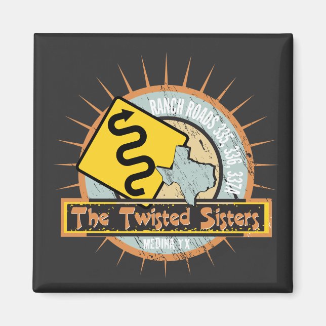 Imã Motorcycle Road The Twisted Sisters in Texas Biker (Frente)