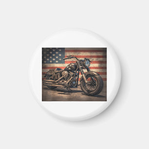 Imã Motorcycle USA Flag Biker