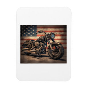 Ímã Motorcycle USA Flag Biker