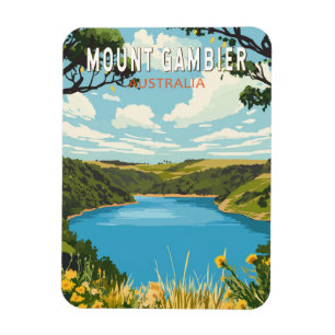 Ímã Mount Gambier Austrália Viagem Arte Vintage