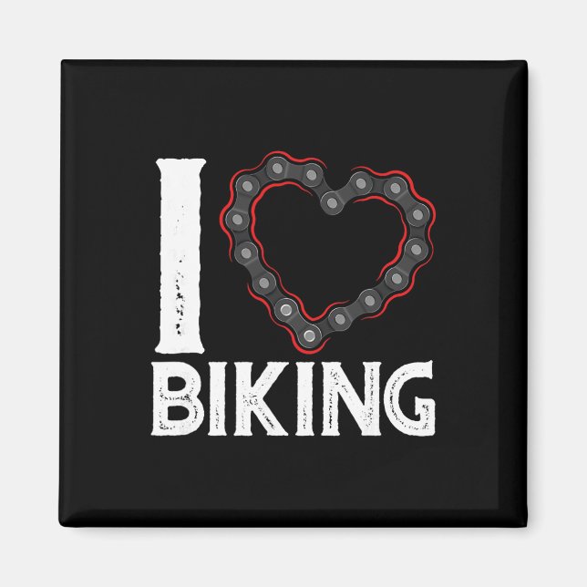 Imã Mountain Bike Cycling Bicycle I Love Biking  (Frente)