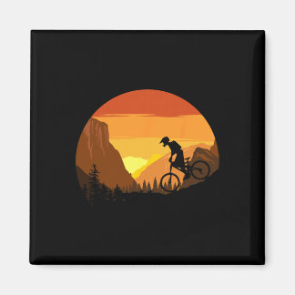 Imã Mountain Biking Retro Sunset Trail Rider 