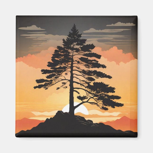 Imã Mountain Pine Refrigerator Magnet - Majestic Fores (Frente)