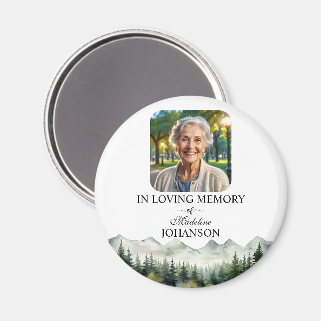 Imã Mountains and Trees Celebration Of Life Keepsake (Front/Back)
