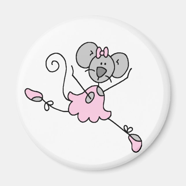 Imã Mouse Ballerina Magnet cinza (Frente)