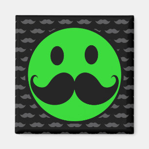 Imã Moustache verde retro Stache do bigode