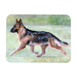 Ímã movente da arte do cão do german shepherd