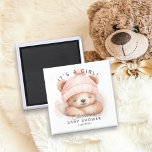 Imã Movimentação do Chá de fraldas de Favoritos do Urs<br><div class="desc">Um bonitinho urso favorece o ímã para um chá de fraldas feminino. Itens correspondentes disponíveis em nosso compro.</div>