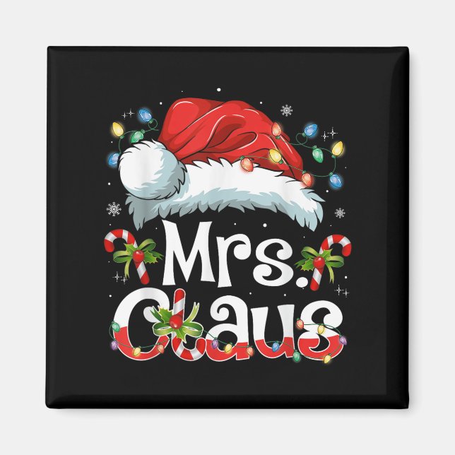 Imã Mr And Mrs Claus Couples Matching Christmas Pajama (Frente)