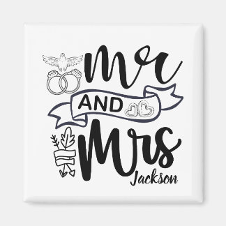 Imã Mr. and Mrs. Newly Wed Magnet