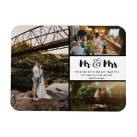 Mr and Mrs Thank You Photo Collage Black and White