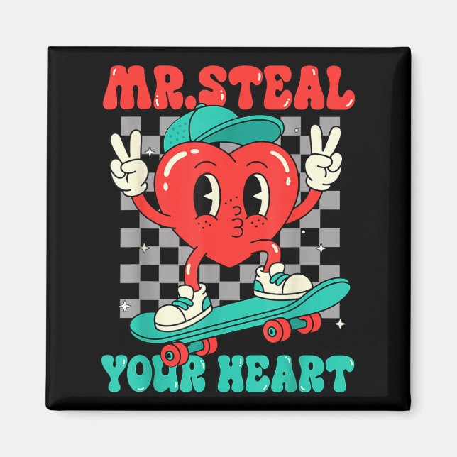 Imã Mr Steal Your Heart For Boys Toddlers Valentine's  (Frente)