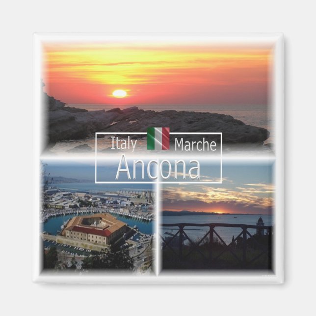 Imã MRC028 ANCONA panorama sunset lazzareto, Fridge (Frente)
