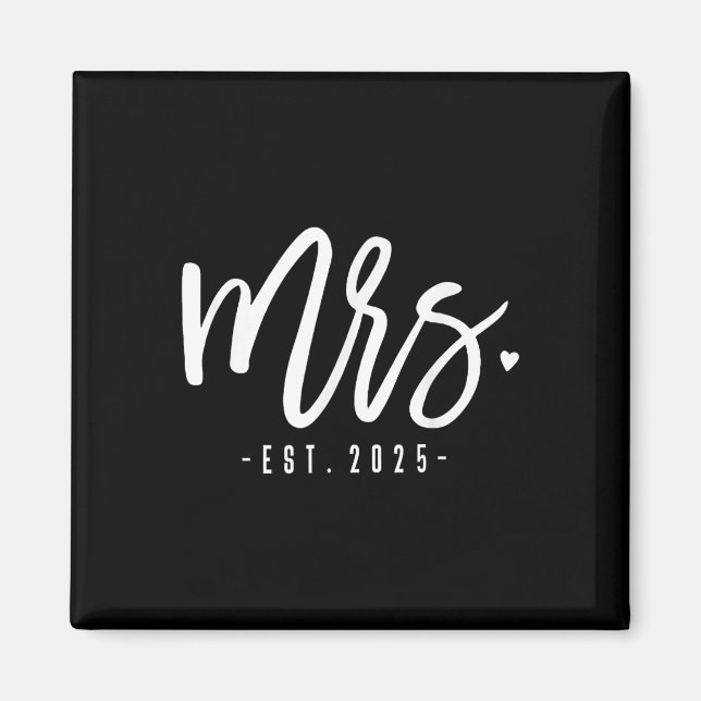 Imã Mrs. Est. 2025 Just Married Wedding Couples Mr &am (Frente)