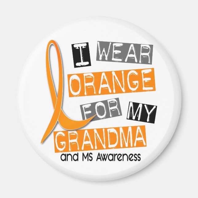 Imã MS Múltipla Esclerose Eu Visto Laranja Para Minha  (Frente)