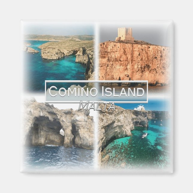 Imã MT0014 Europa, Malta, Comino, geladeira (Frente)