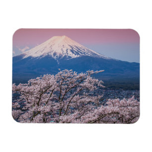 Ímã Mt Fuji e flores de cerejeira