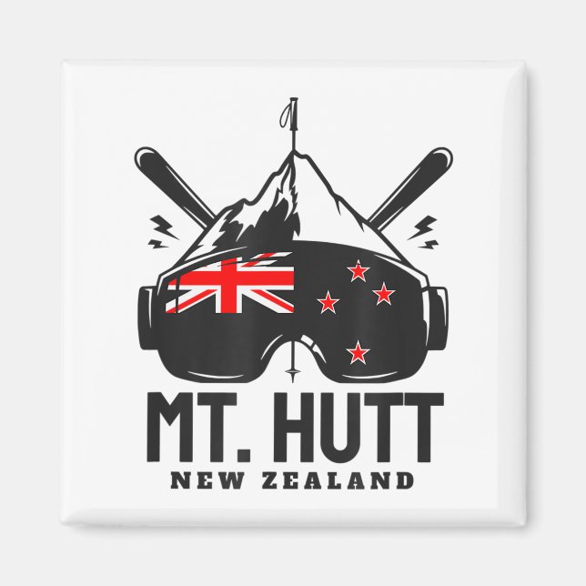 Imã Mt Hutt New Zealand Ski Resort Retro Skiing  (Frente)